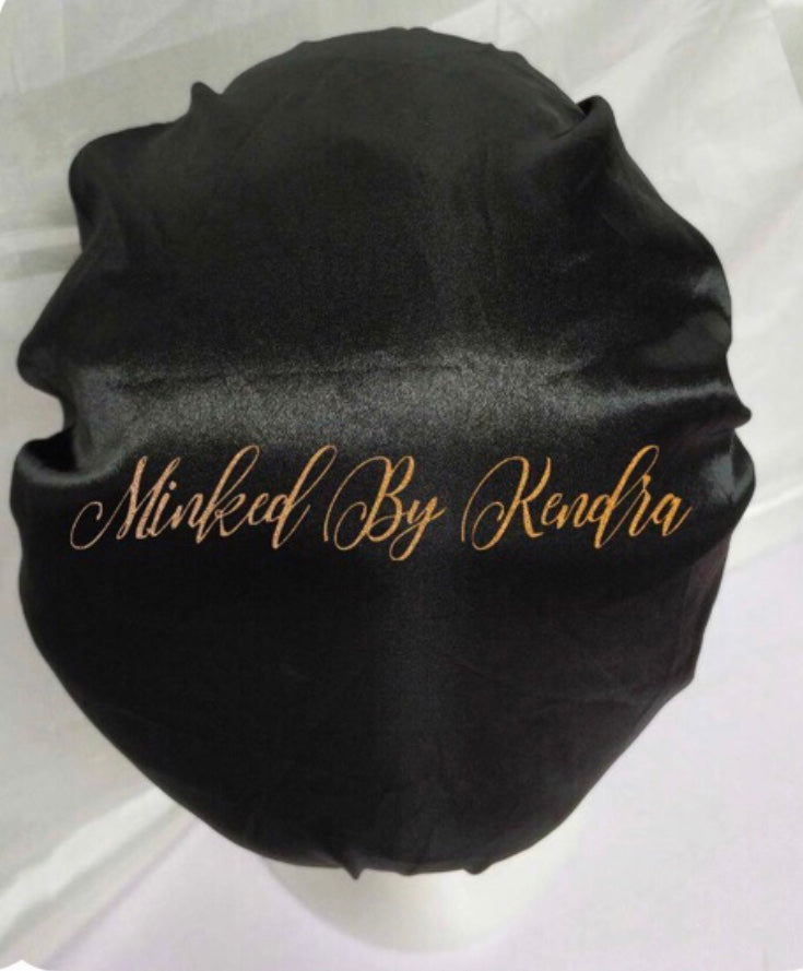 Black Satin Bonnet